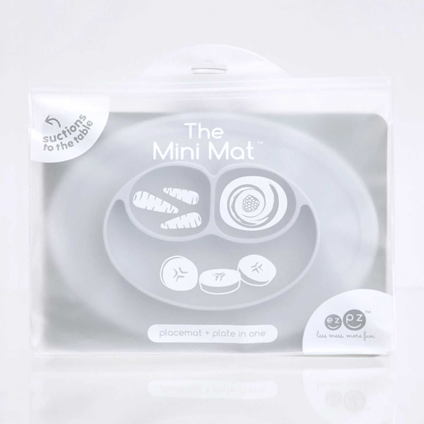 The Mini Mat in Pewter by ezpz / Self-Suctioning Silicone Plate + Placemat
