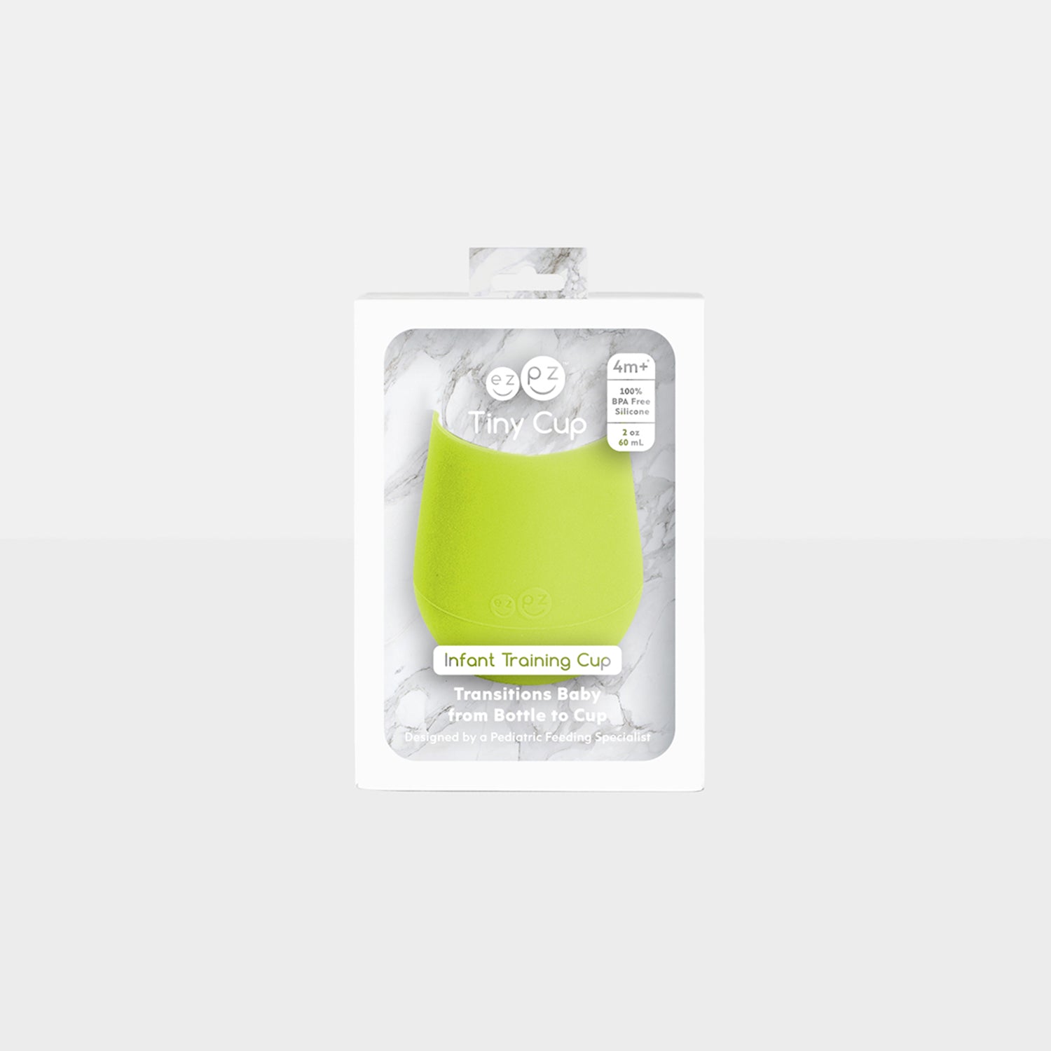 The Tiny Cup in Lime by ezpz / Open-Top, Silicone Drinking Cup for Babies