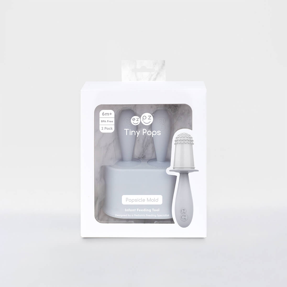 Tiny Pops in Pewter / Silicone Popsicle Mold for Babies, Frozen Puree & Breastmilk Popsicles