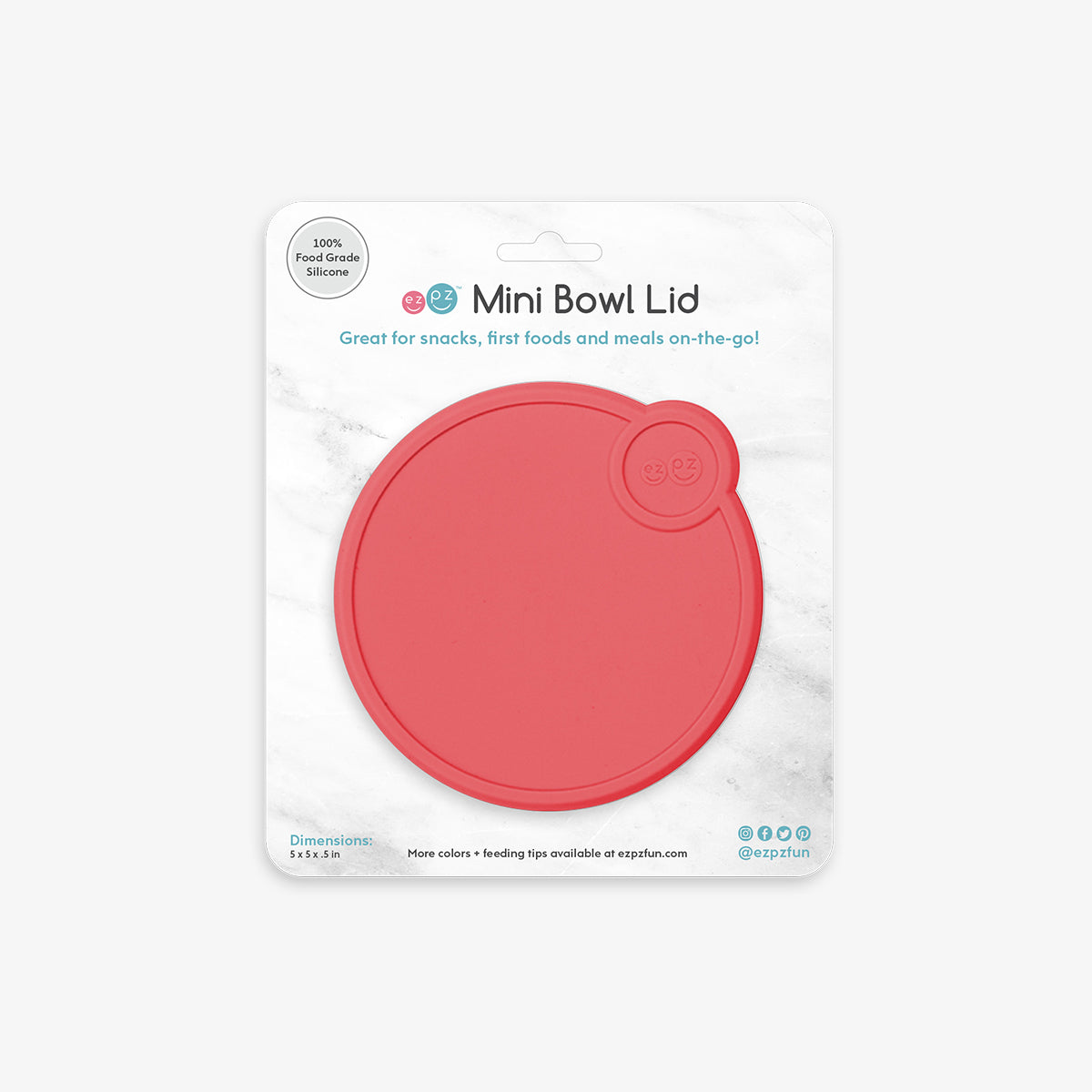 Mini Bowl Lid in Coral by ezpz / The Original All-In-One Silicone Plates & Placemats that Stick to the Table