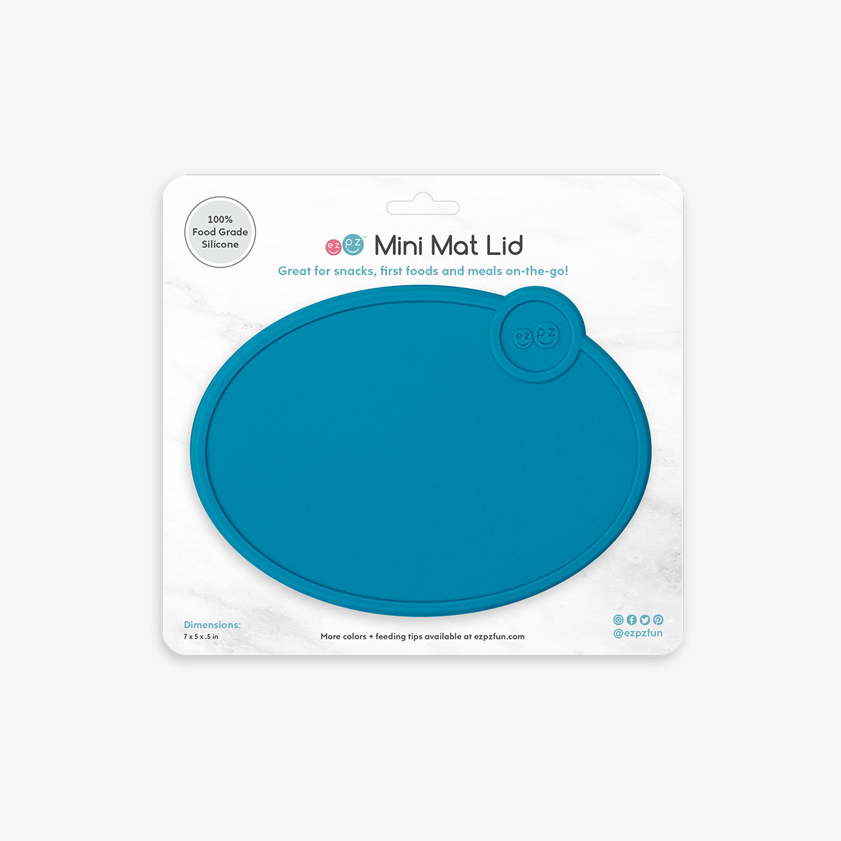 Mini Mat Lid in Blue / Storage Lids for the Mini Mat by ezpz / Silicone Lid for Toddler Plate