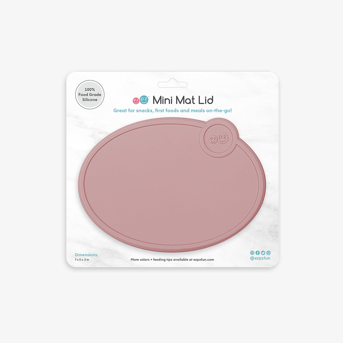 Mini Mat Lid in Blush / Storage Lids for the Mini Mat by ezpz / Silicone Lid for Toddler Plate