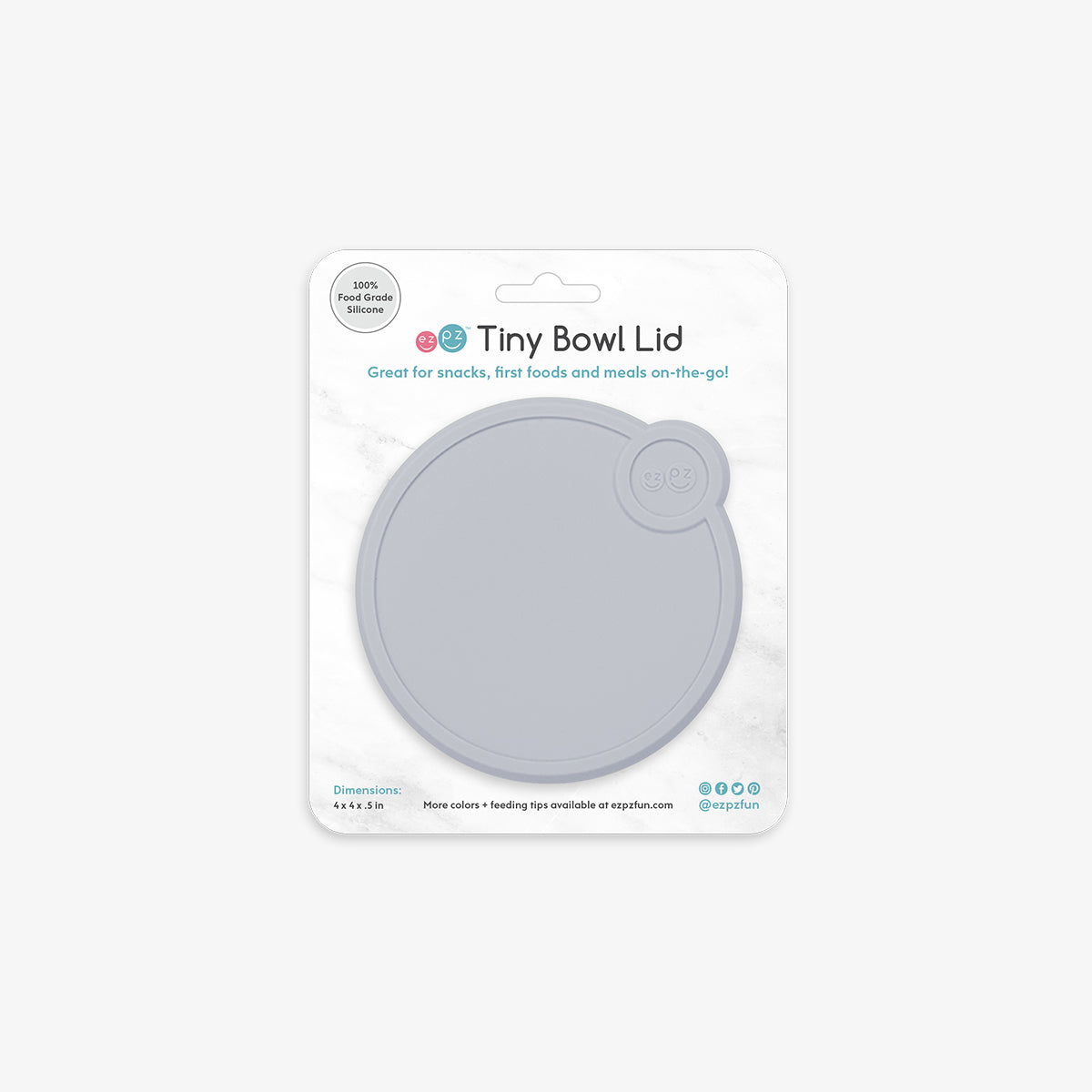 Tiny Bowl Lid in Pewter / Storage Lids for the Tiny Bowl by ezpz / Silicone Lid for Baby Bowl