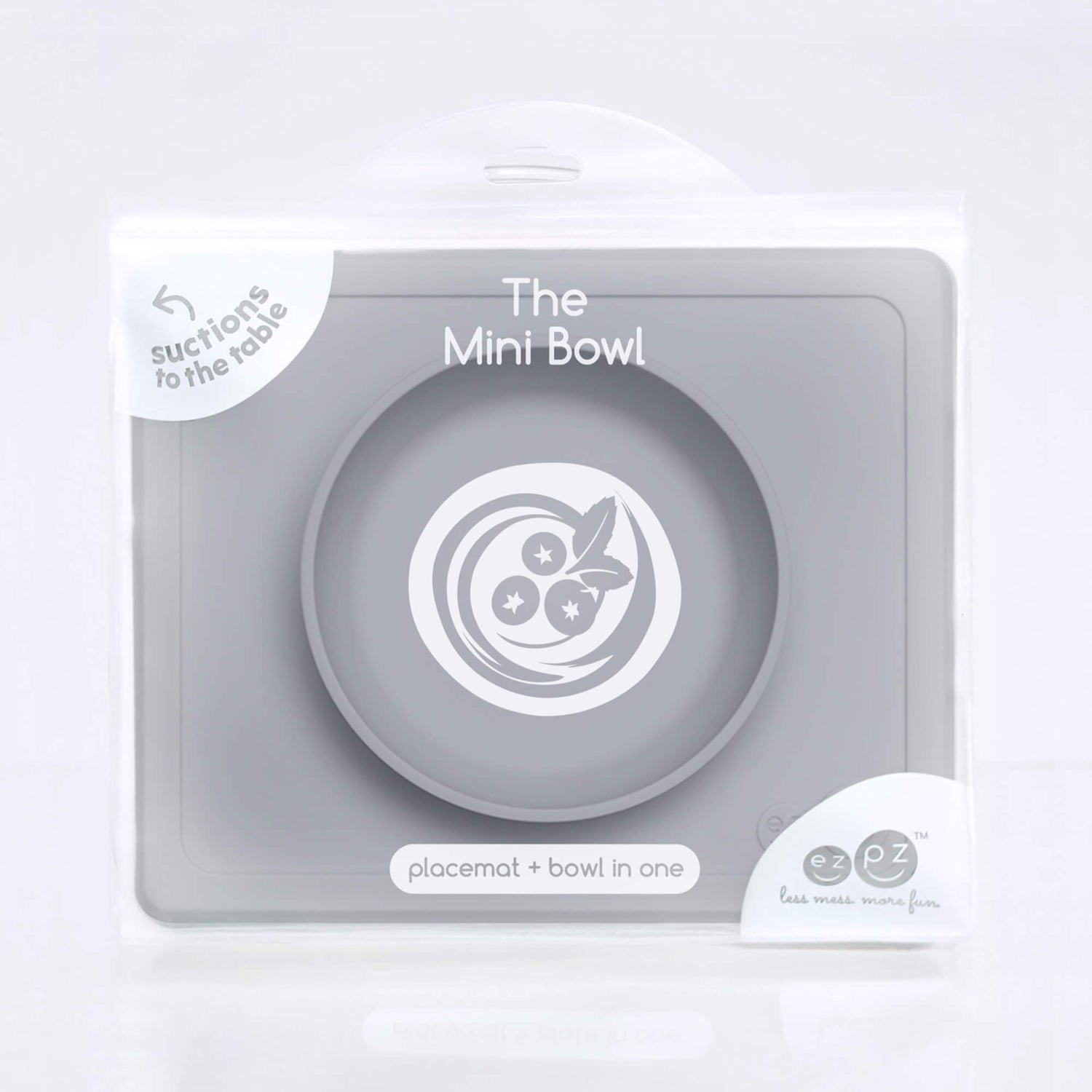 Mini Bowl in Gray by ezpz / The Original All-In-One Silicone Plates & Placemats that Stick to the Table