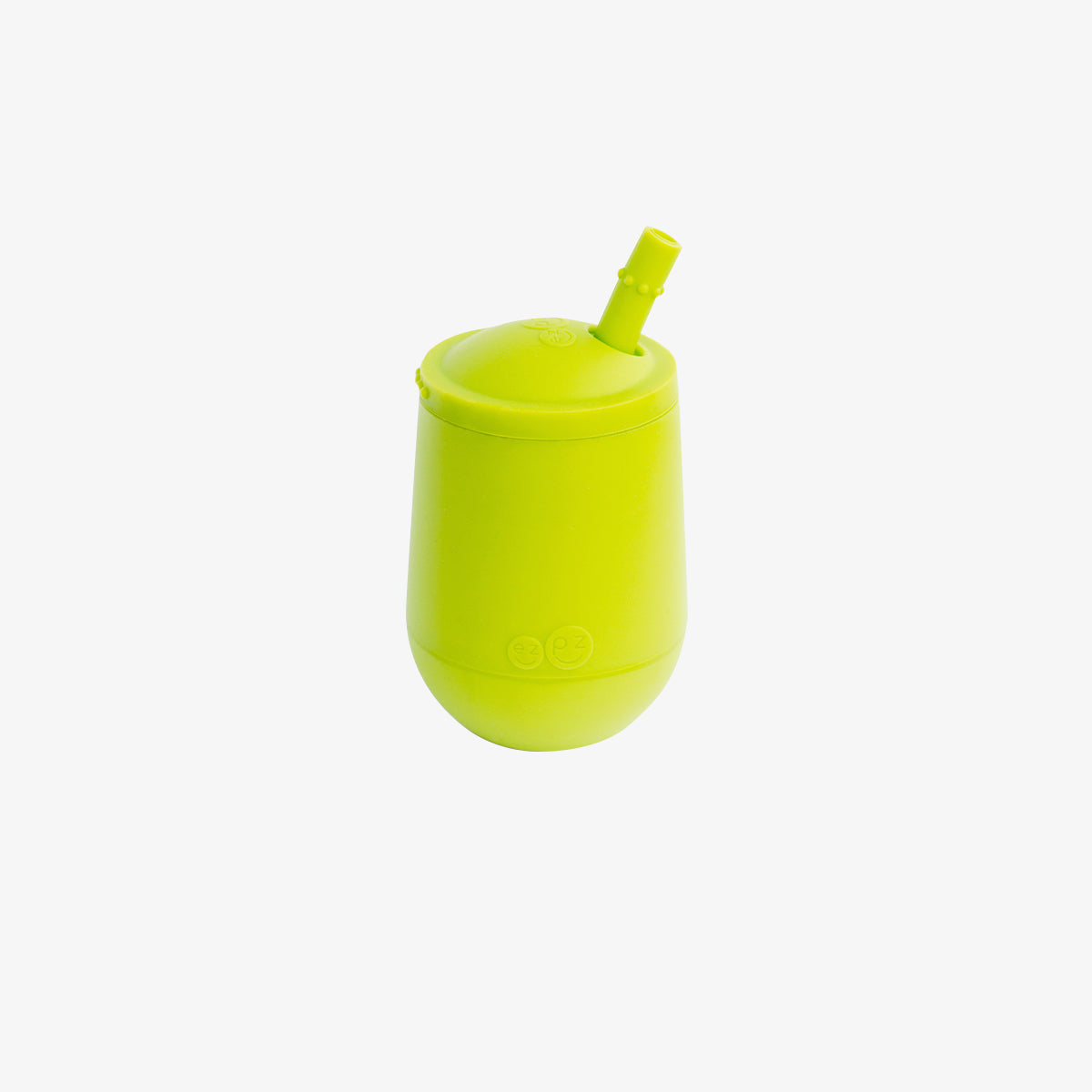 The Mini Cup + Straw in Lime by ezpz / Silicone Drinking Cup and Straw Training System for Toddlers