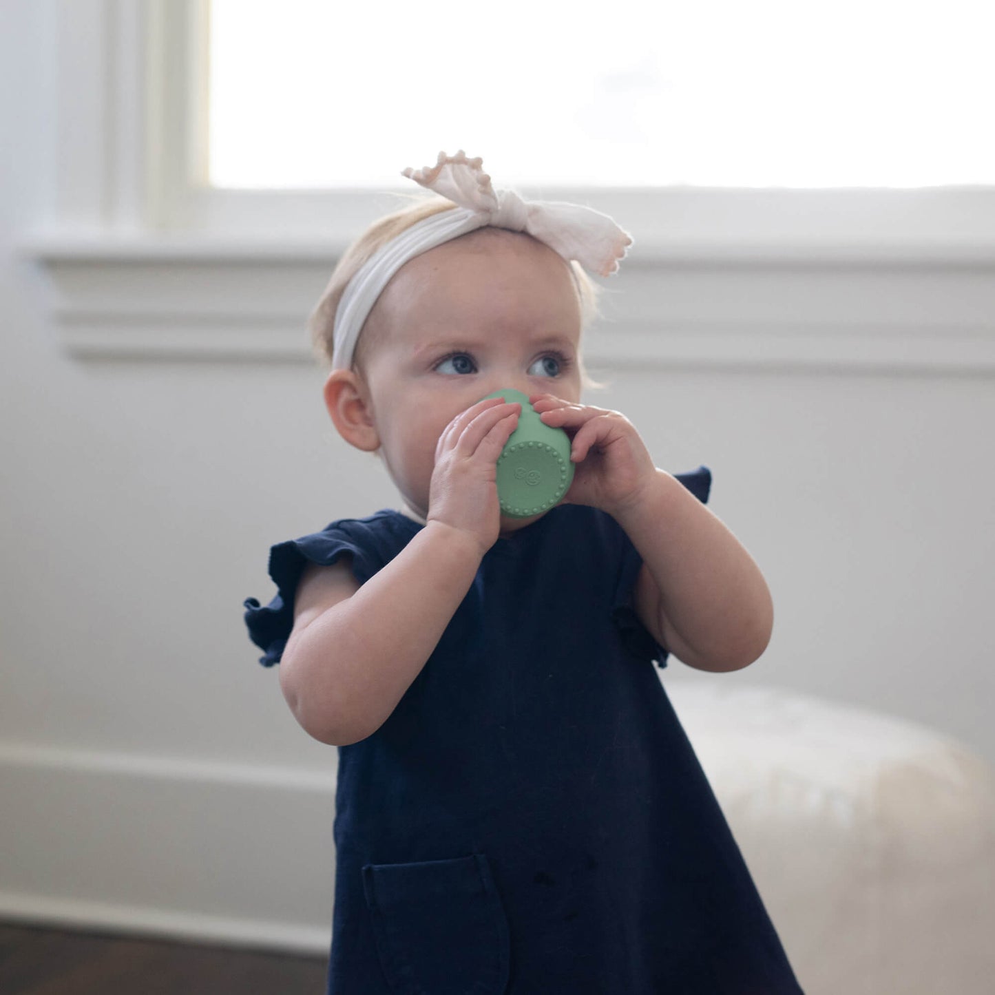 The Tiny Cup in Sage by ezpz / Open-Top, Silicone Drinking Cup for Babies